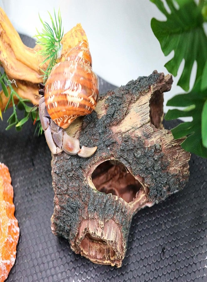Neeenn Hermit Crab Hideout, Resin Simulation Stone Reptile Cave Hideout, Hermit Crab Climbing Toys, Terrarium Habitat Decor for Lizard Spider Aquarium Fish Gecko Bearded Dragon - Image 3